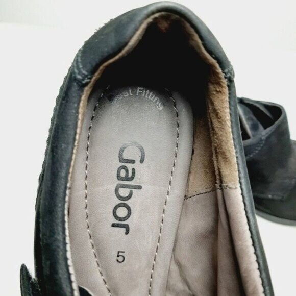 GABOR Suede Leather Shoe Ankle Booties Black Sz 6 - Picture 12 of 14